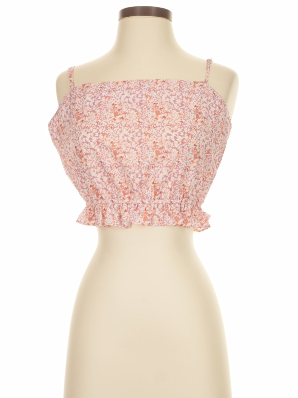 Lucy Paris | Pink Floral Smocked Crop Top - Women's Summer Tank